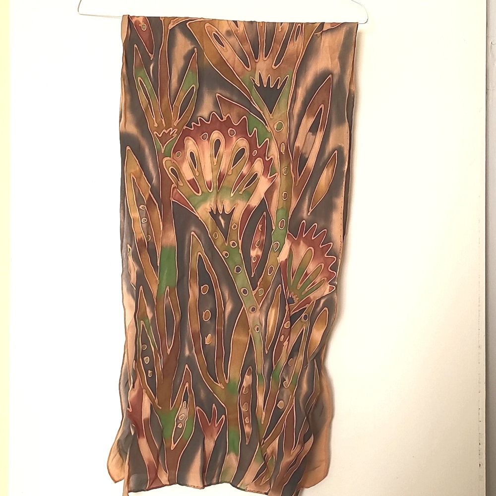 Artistic Scarf with Earthy Tones